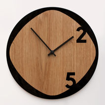 Clock 25 - Wood & Black