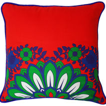 Sparkling Green Blue Flower Cushion Cover