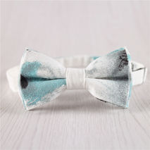 white cotton casual vintage pre tied bowtie for men+b6