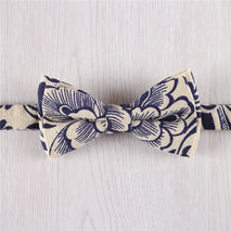 navy blue vintage pre tied adjustable strap cotton bow tie+b7