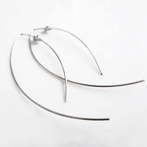 Silver Arc Hoop Earrings
