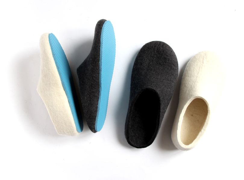 men's wool felt clogs